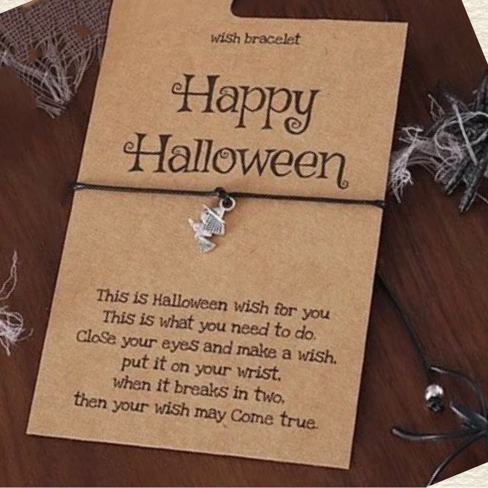 Super cute flying witch Halloween wish bracelet